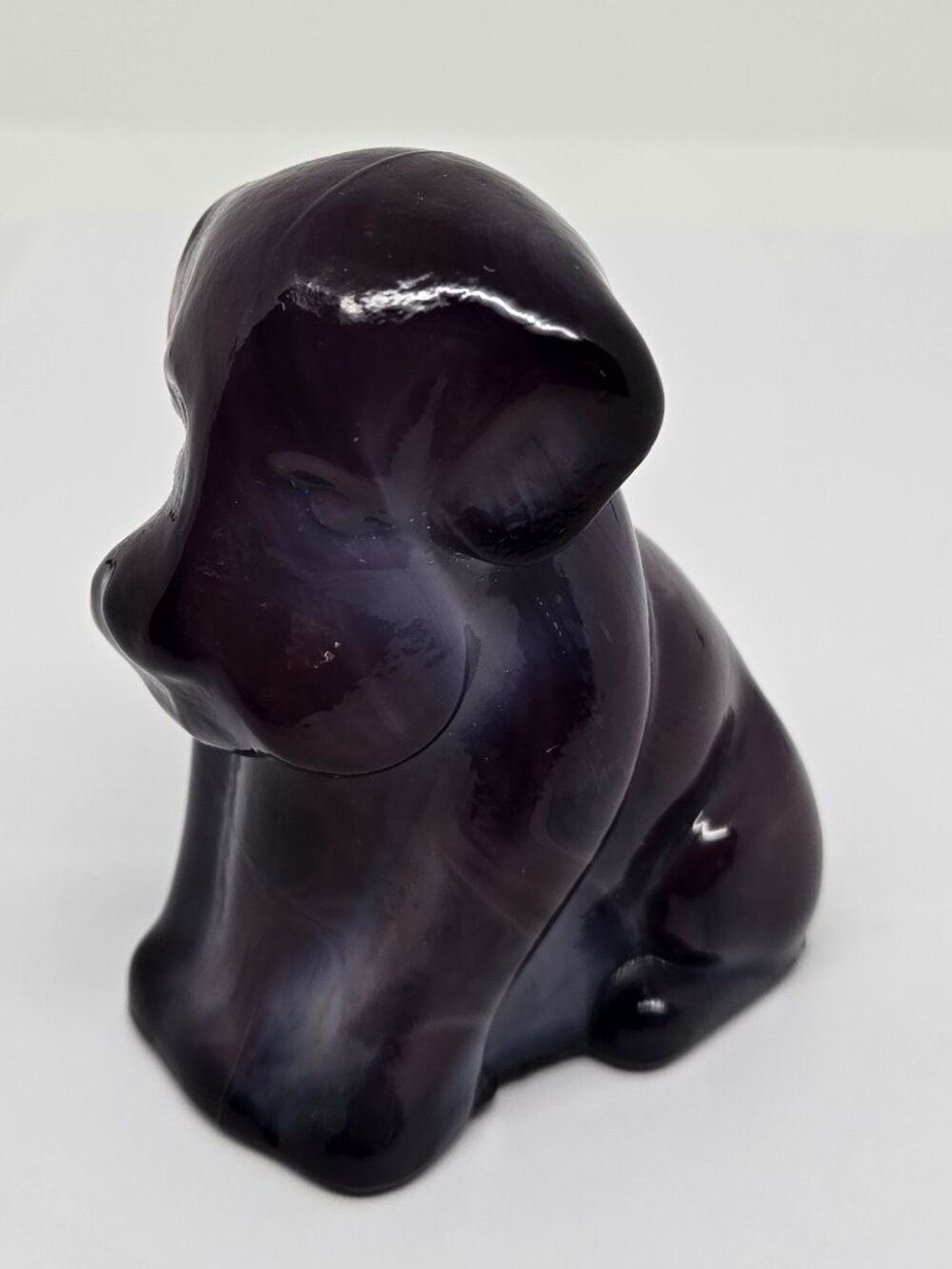 Vintage 1979 Boyd Glass The Pooche Dog Deep Purple Slag